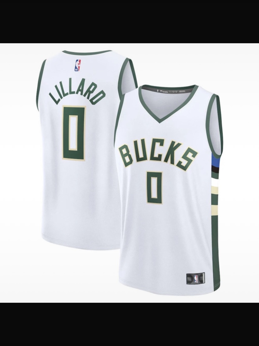 Milwaukee Bucks White & Green Jersey - Damian Lillard 0